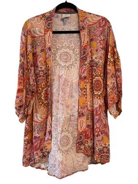 ☀️ Knox Rose Floral Pattern Open Front Kimono Oversized